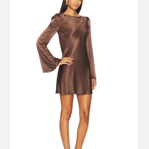 NEW NWT Stone Cold Fox REVOLVE Basier Mini Dress in Coffee Brown - Picture 6 of 6